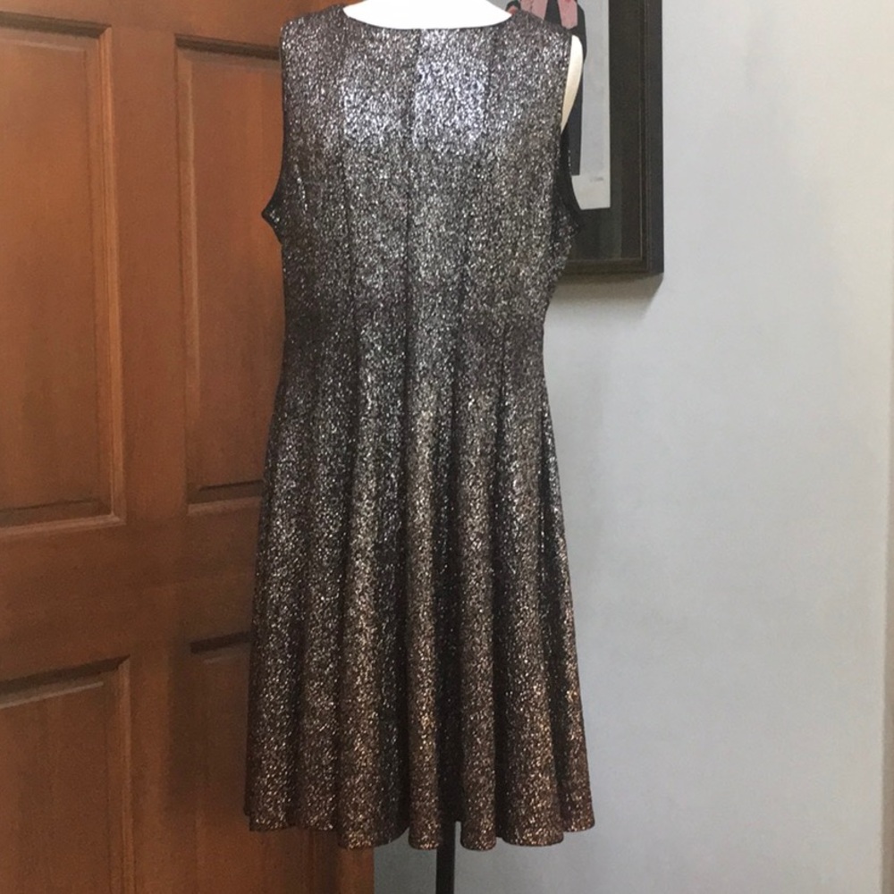 MSK Black Metallic Sleeveless Mini Dress